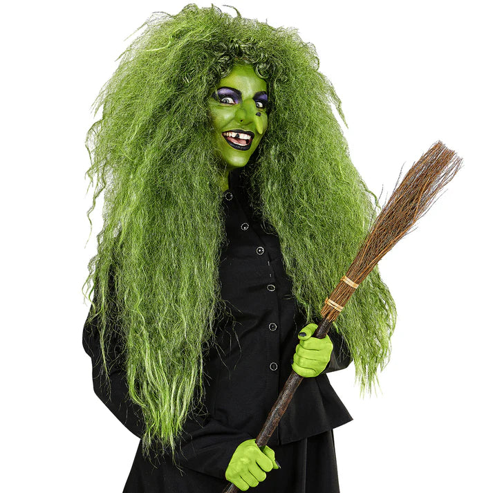 Adult Halloween Oversized Green Frise Witch Wig