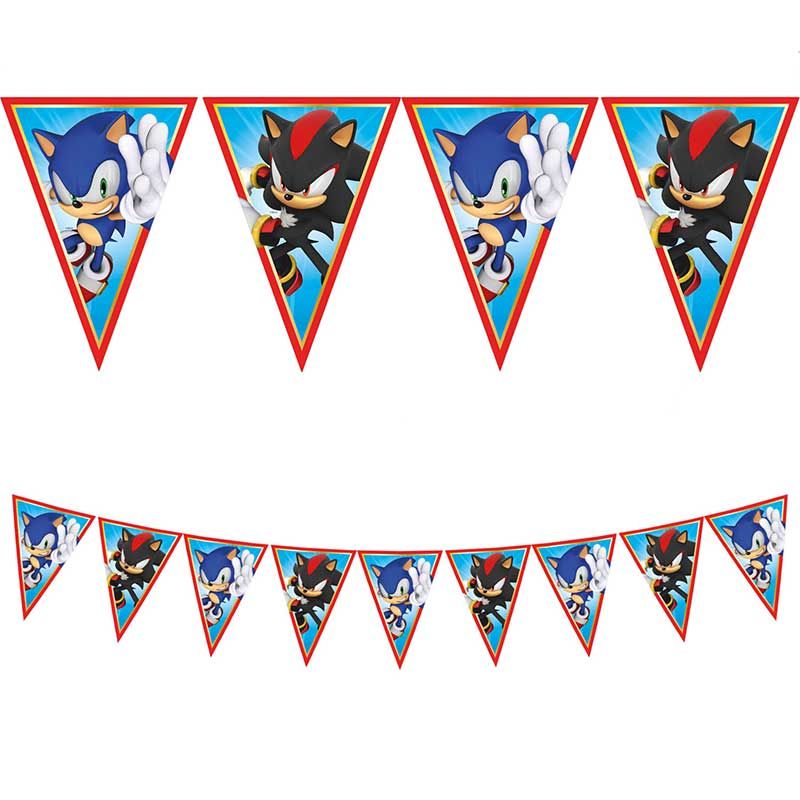 Sonic Paper Triangle Flag Party Banner