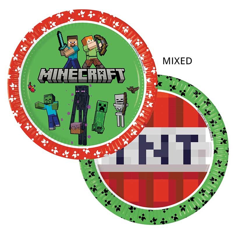 Minecraft 23cm Paper Plates - 8pk