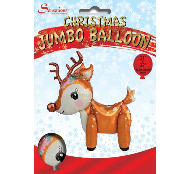 22" Reindeer Shape Christmas Jumbo Foil Balloon