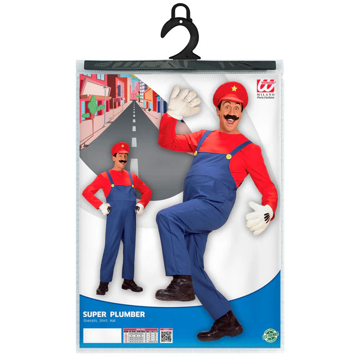 Adult Super Plumber Red Costume