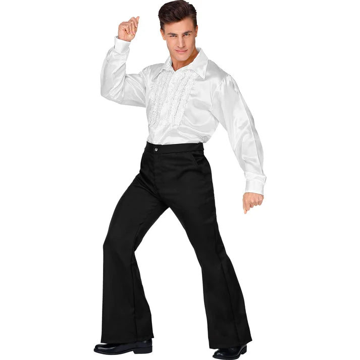 Adult 1970's Groovy Style Black Trousers