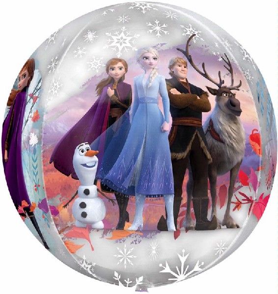 15" Frozen II Clear Orbz 4 Sided Balloon