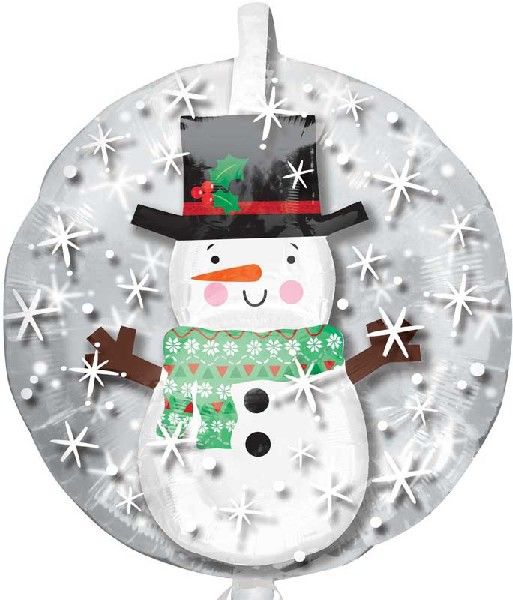 24in Snowman Insider Clear Balloon in a Balloon