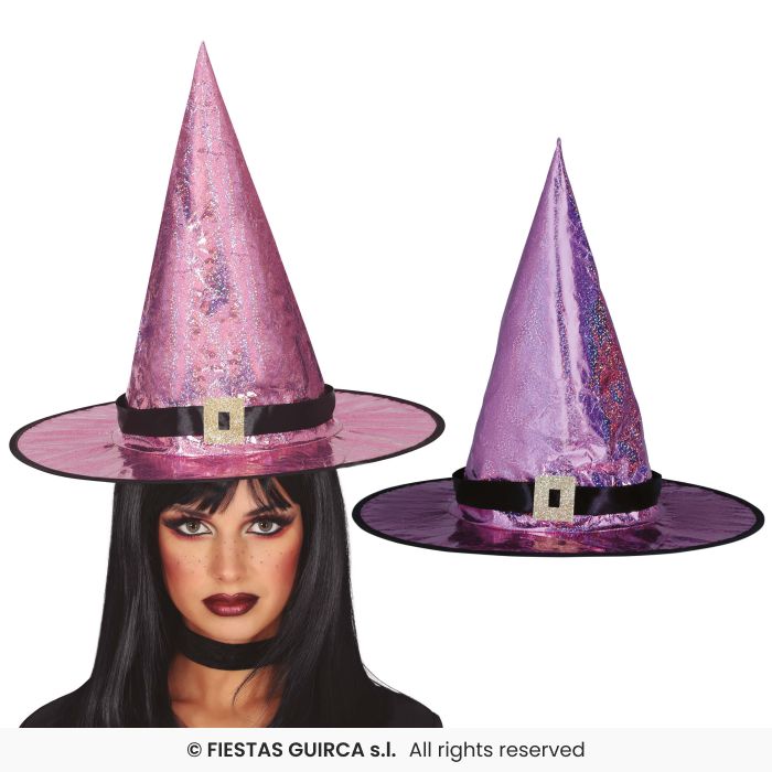 Iris Pink Holographic Witch Hat