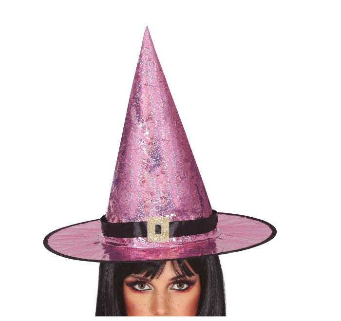 Iris Pink Holographic Witch Hat
