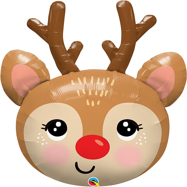 Red Nosed Reindeer Supershape Foil Balloon