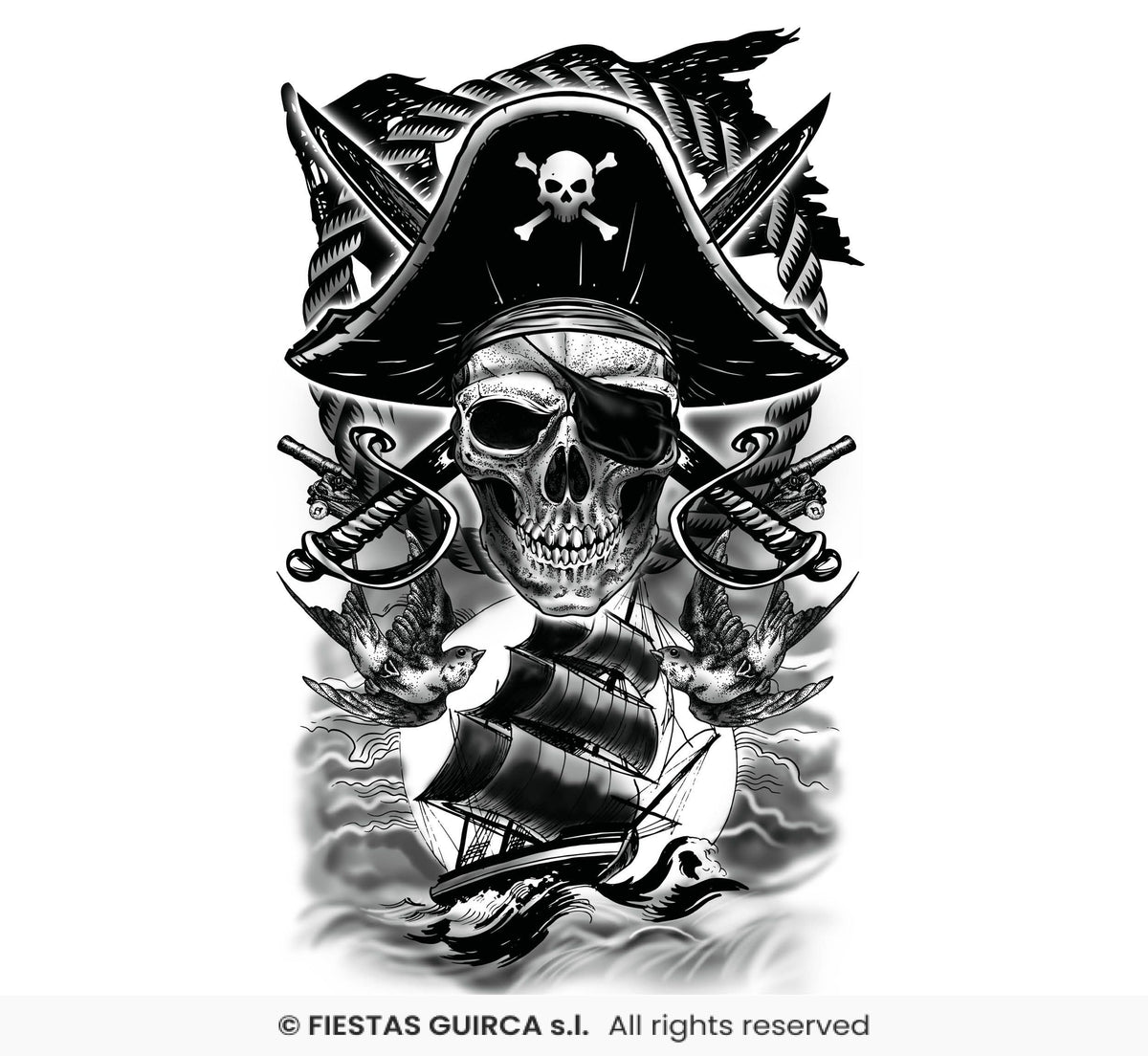 Pirate Tattoo, 14x30 cm