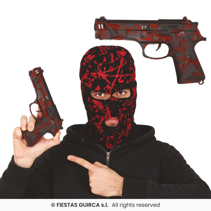 Black Gun with Blood Splatter - 24m