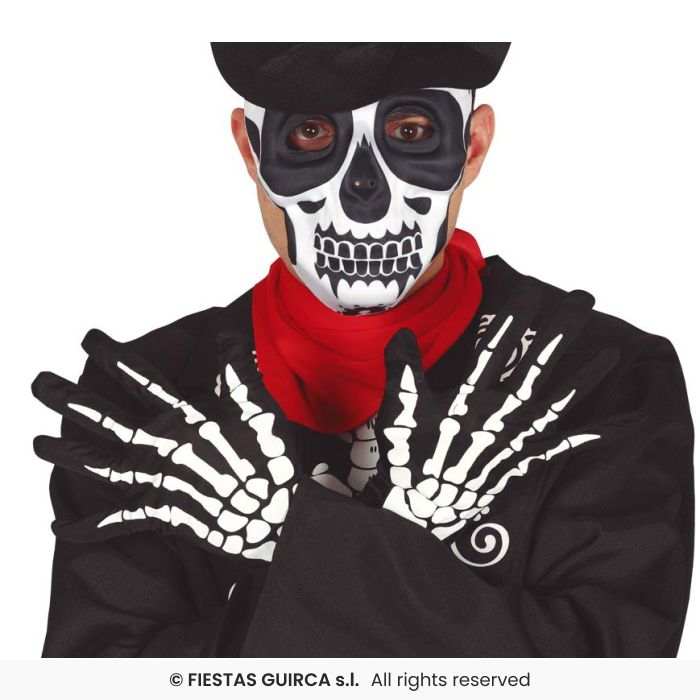 Pair of Skeleton Gloves 25cm