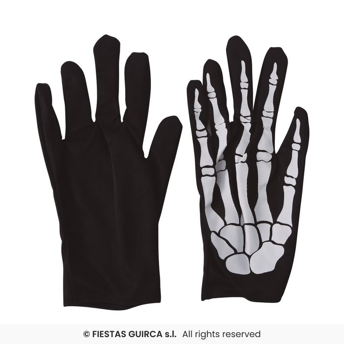 Pair of Skeleton Gloves 25cm