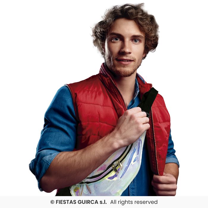 80s Holographic Silver Belt Bag