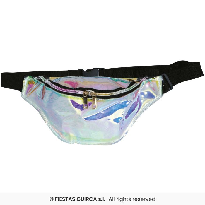 80s Holographic Silver Belt Bag