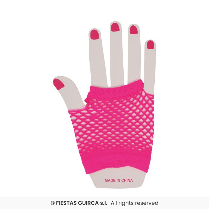1980's Net Gloves (Short) - NEON PINK