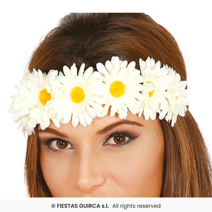 White Daisy Flower Tiara / Headband