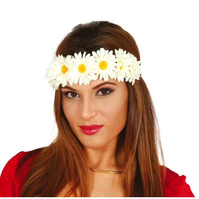 White Daisy Flower Tiara / Headband