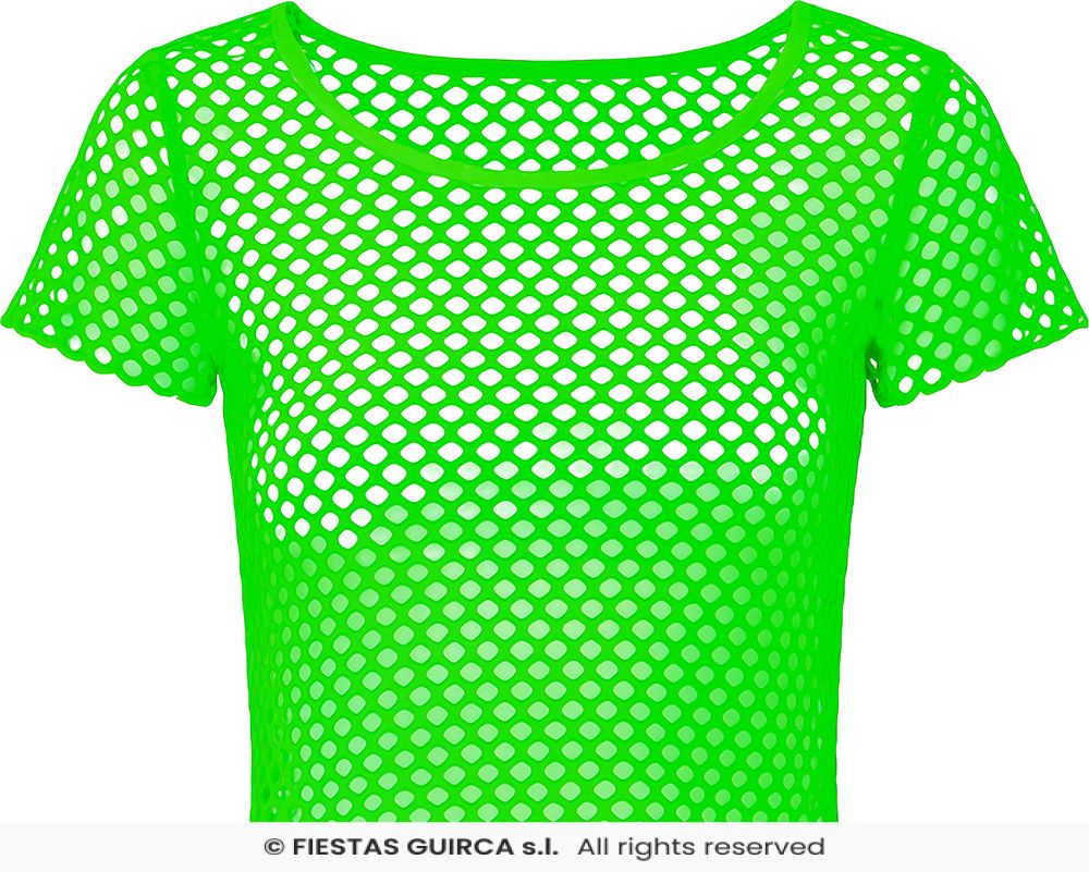 80's Neon Green Fishnet T-Shirt - Onesize