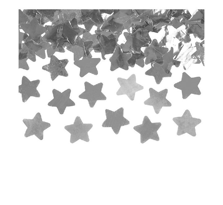Metallic Silver Stars Confetti Party Cannon - 60cm