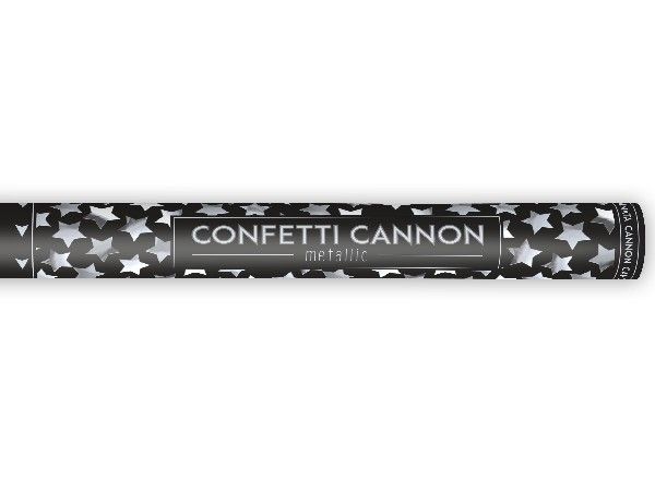 Metallic Silver Stars Confetti Party Cannon - 60cm