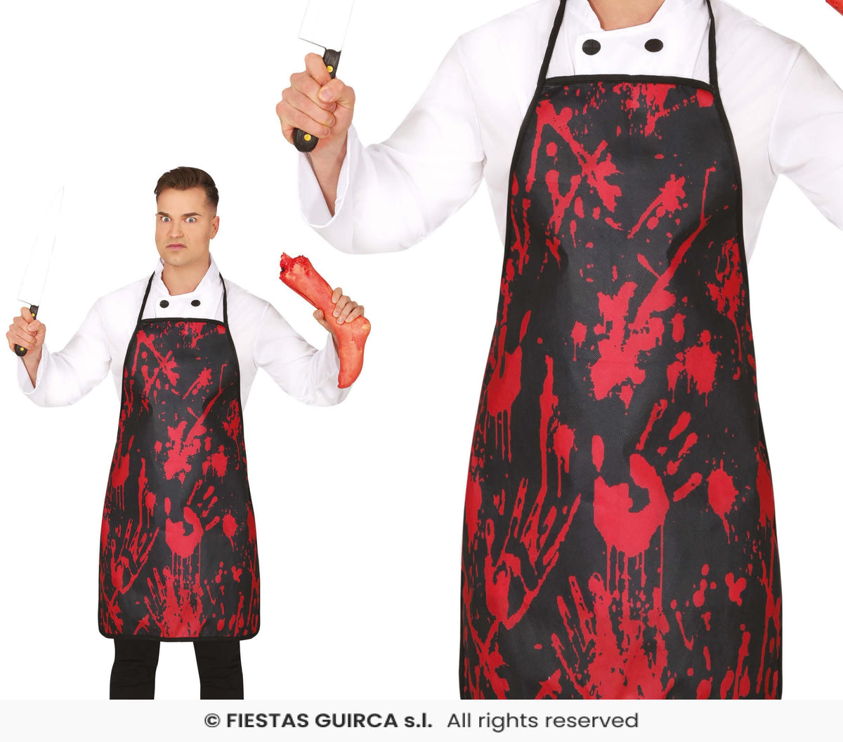 Adults Black Blood Splattered Apron