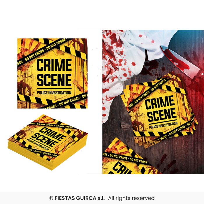 Police Crime Scene Luncheon Napkins x 20pk