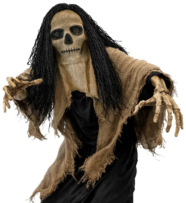 Halloween Adult Mask With Cape Skull With Hair