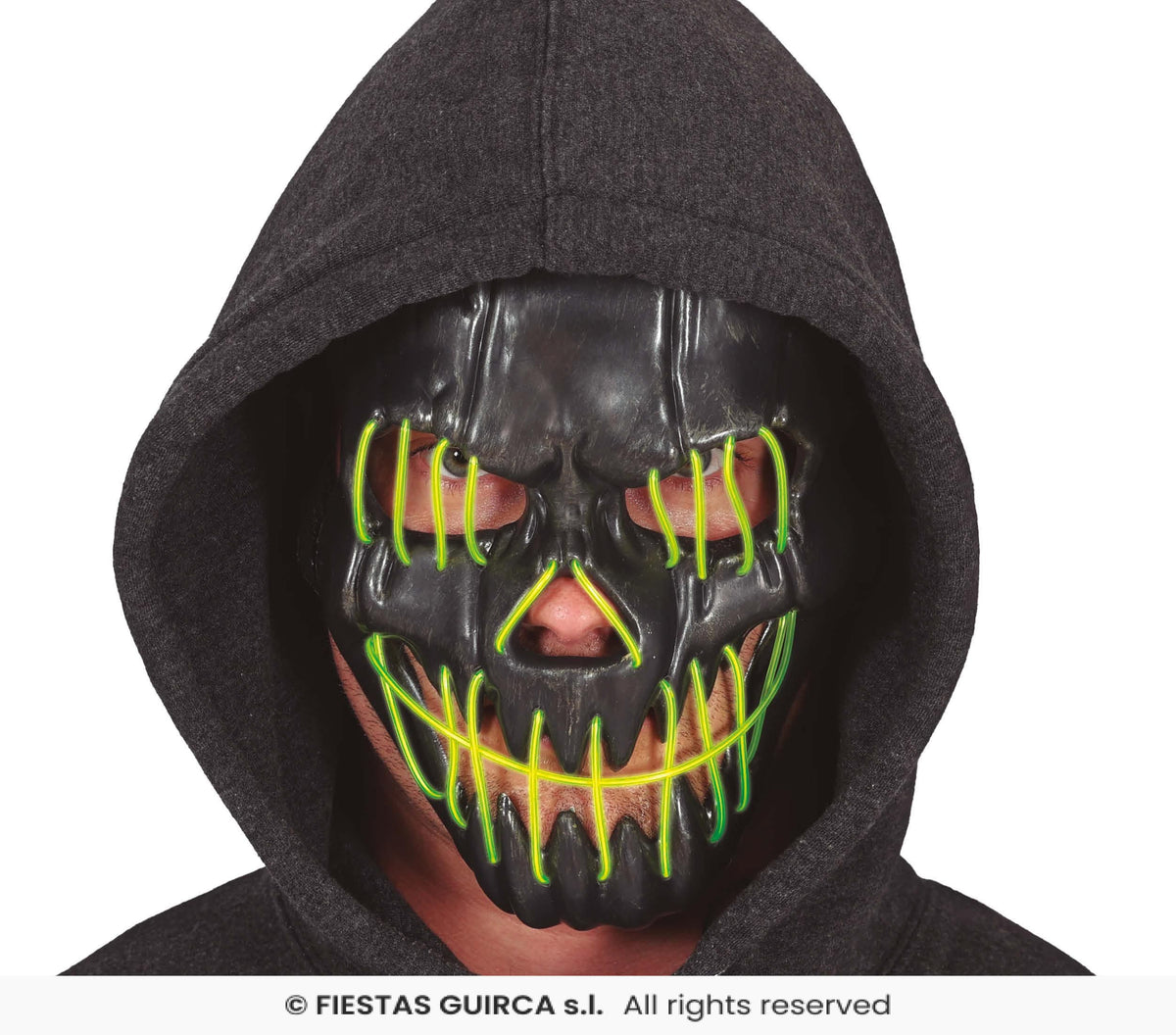 Black Smiling Mask with Light - PVC