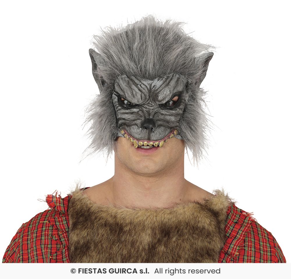 Grey Werewolf Half Mask Vinyl