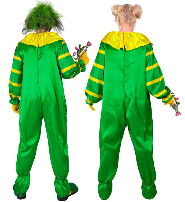 Adult Halloween Green Outer Space Horror Clown Jumpsuit