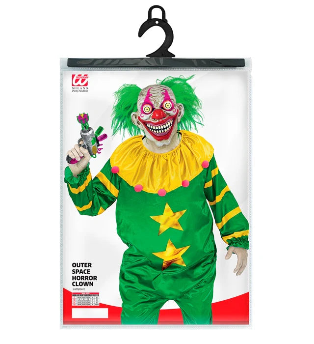 Adult Halloween Green Outer Space Horror Clown Jumpsuit