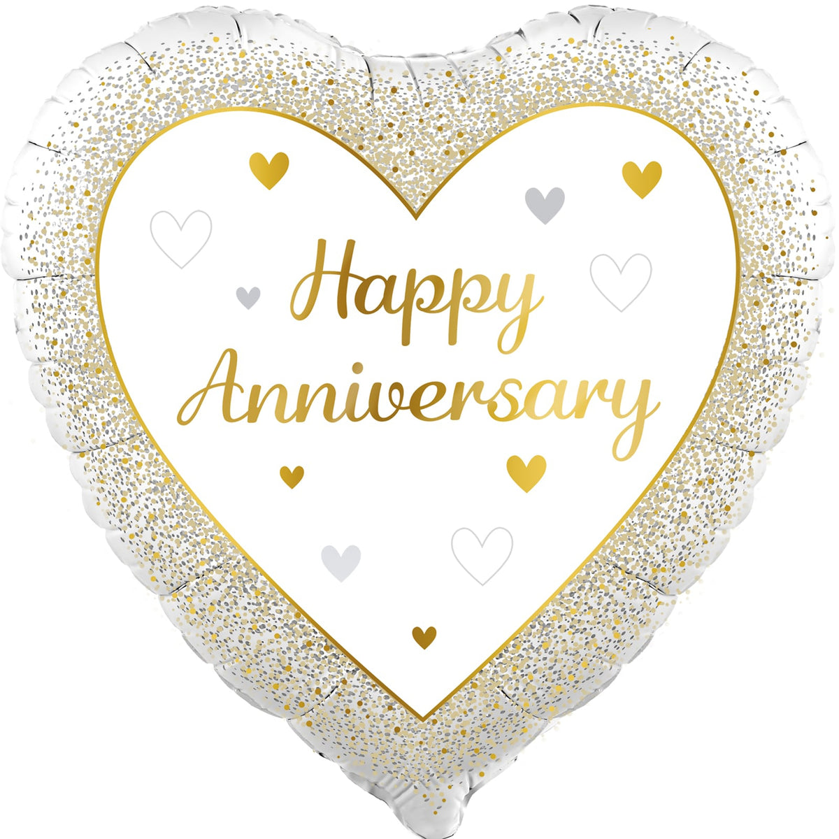 Gold Happy Anniversary Foil Heart 18" Balloon