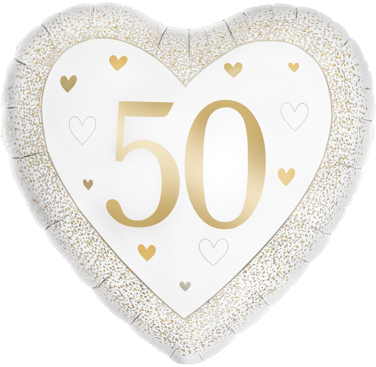 Happy 50th Gold Anniversary Foil Heart 18" Balloon
