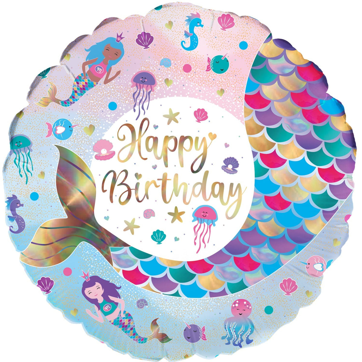 Shimmering Mermaid 18 Birthday Foil Iridescent Balloon