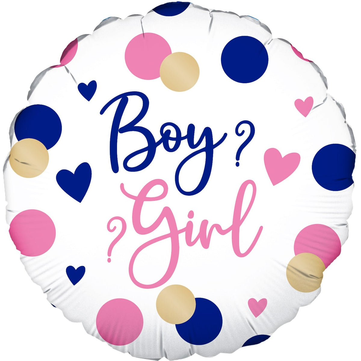 Pink & Navy Gender Reveal Foil Balloon - 18"