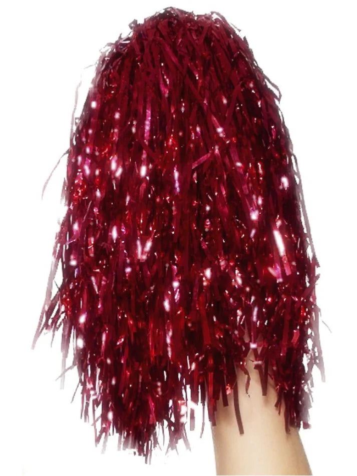 Pom Poms Metallic, Red