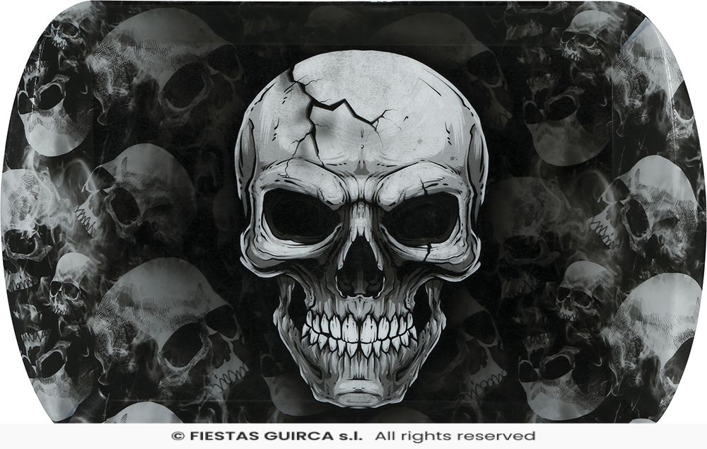 Skull Design Plastic Tray - 39x24cm