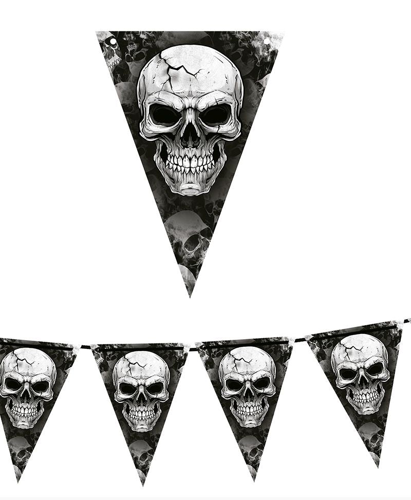 Skull Pennant Banner - 3m