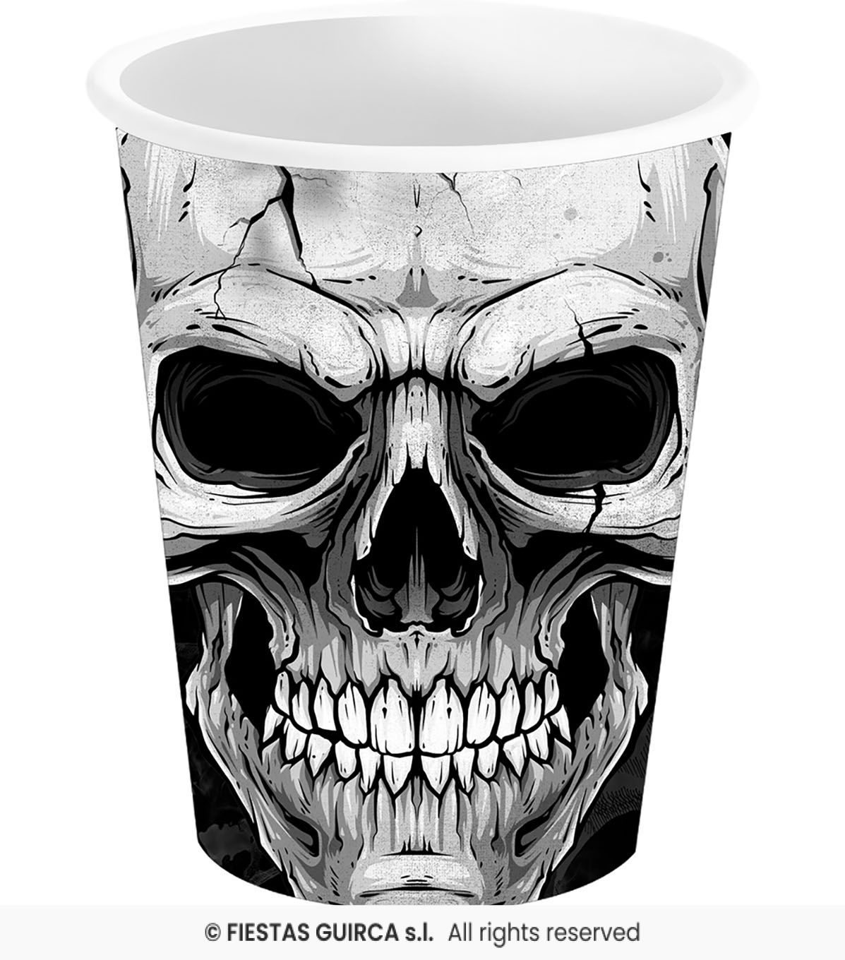 Black Skull Paper Cups - 6pk