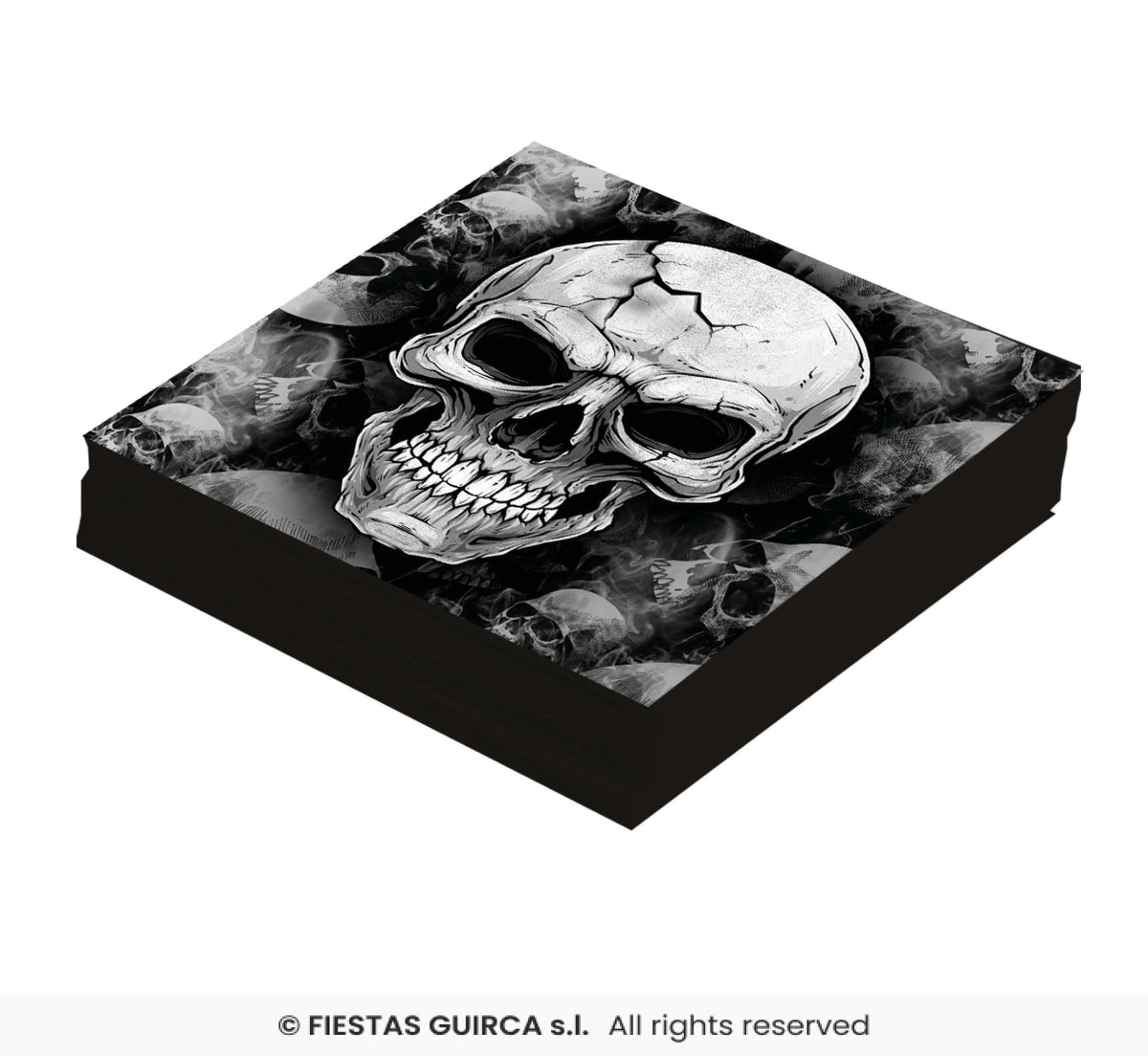 Black Skull Luncheon Napkins x 20pk