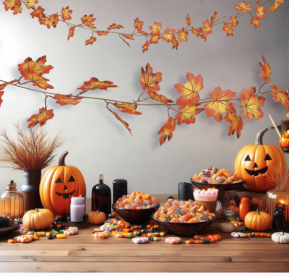 Orange Leaves Garland 190cm