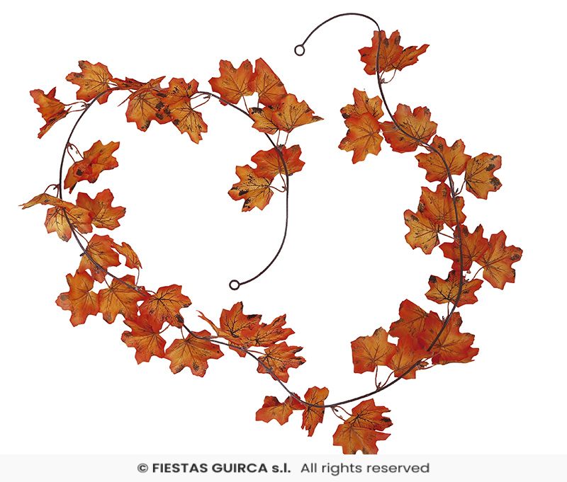 Orange Leaves Garland 190cm