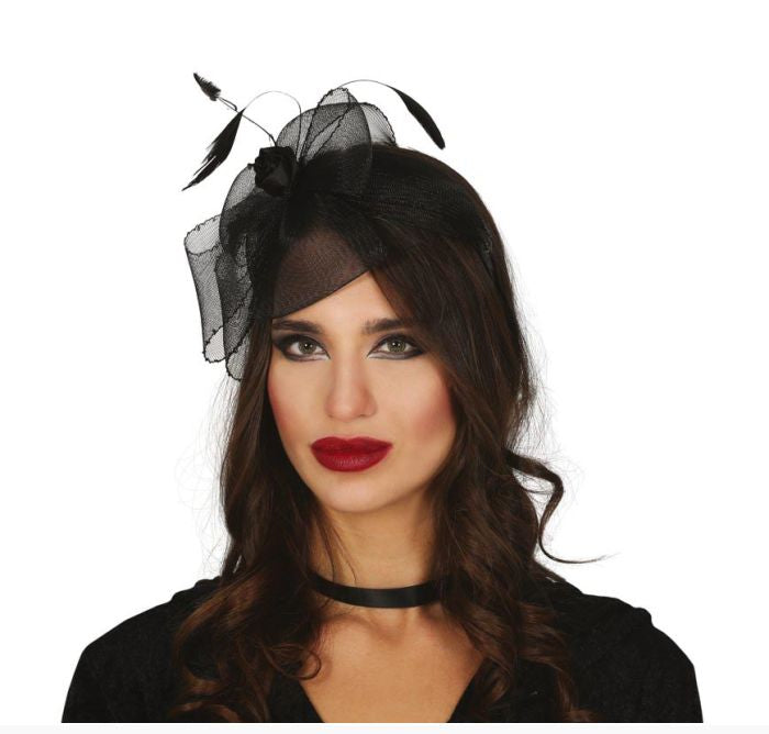 Black Flower Tiara Headband
