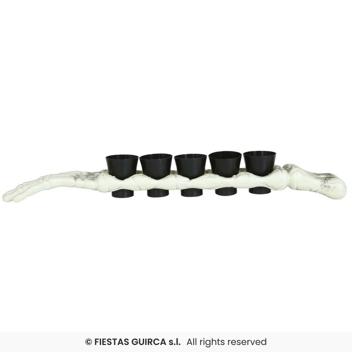 Skeleton Arm 50cm with 5 Shot Glasses