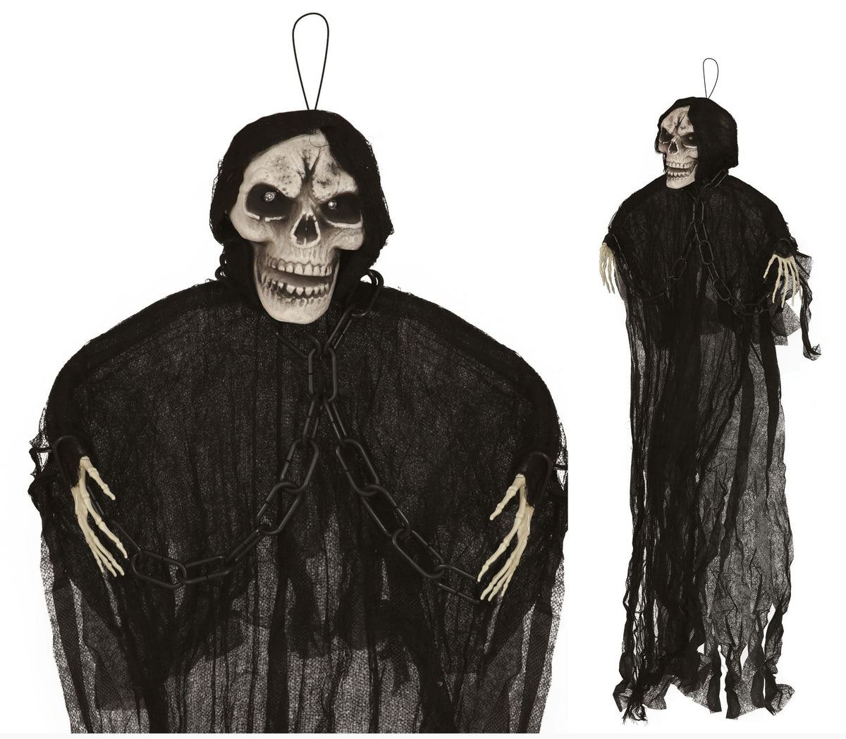 Hanging Skeleton Chains 90cm with Light-up Eyes