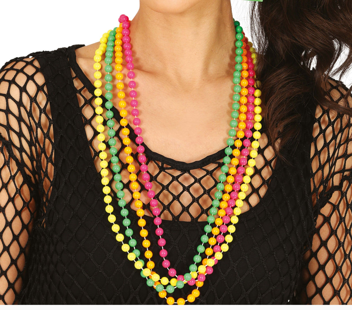 Neon 80s Necklaces / Beads 4pk