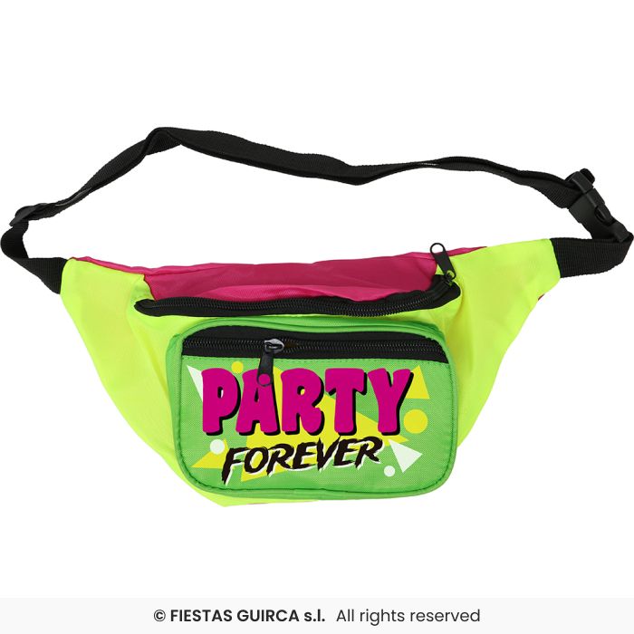 Colourful Neon 80s 90s Party Forever Bum Bag -35x12 cm