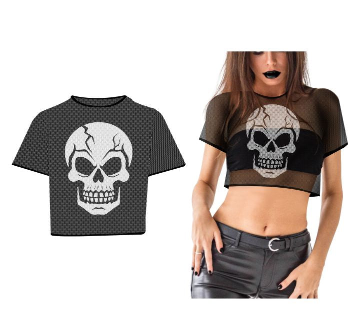 Skull Crop Top T-Shirt