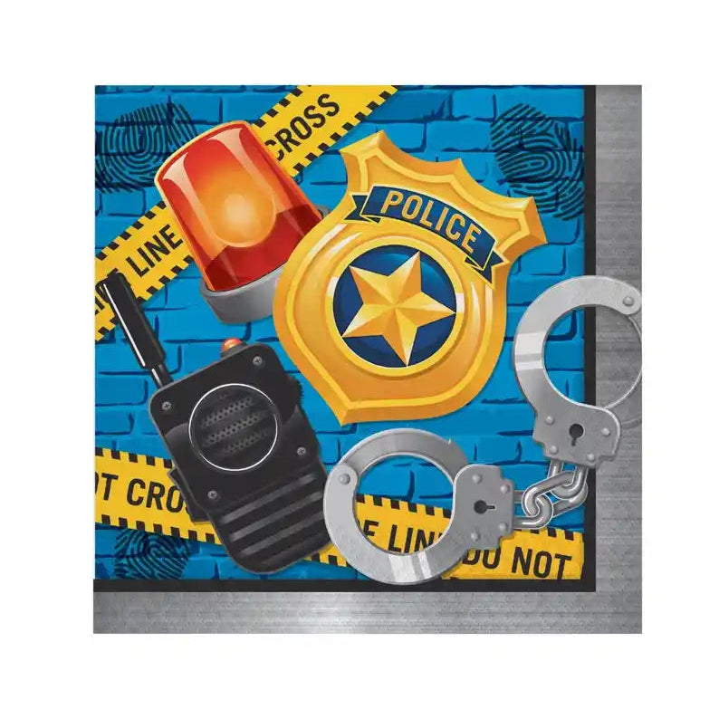 Police Party Paper Napkins - 16pk