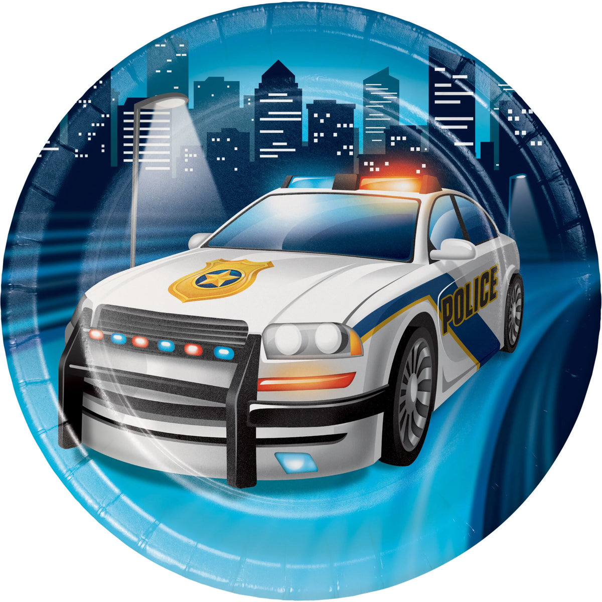 Police Party 7" Paper Party Plates - 8pk