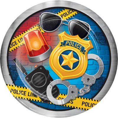 Police Party 9" Paper Party Plates - 8pk